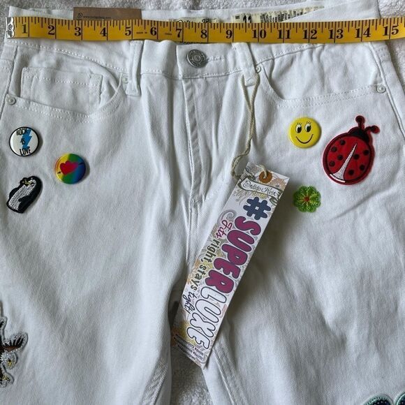 INDIGO REIN Patch Skinny Ankle White Jean.Size 11 - Picture 10 of 16